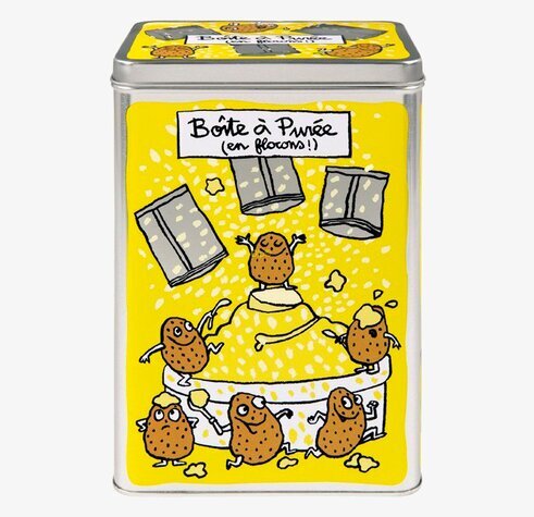 Plåtburk Potatispulver från Derriére la porte med glad design