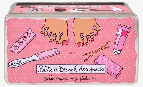 Plåtburk Pedikyr från Derriére la porte med rosa design