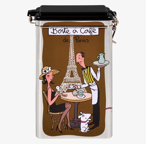 Plåtburk Kaffe från Derriére la porte med Paris-motiv