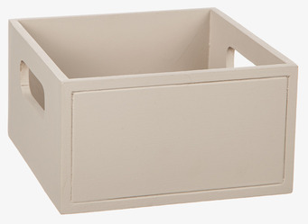 Bild av elegant och funktionell sandfärgad trälåda