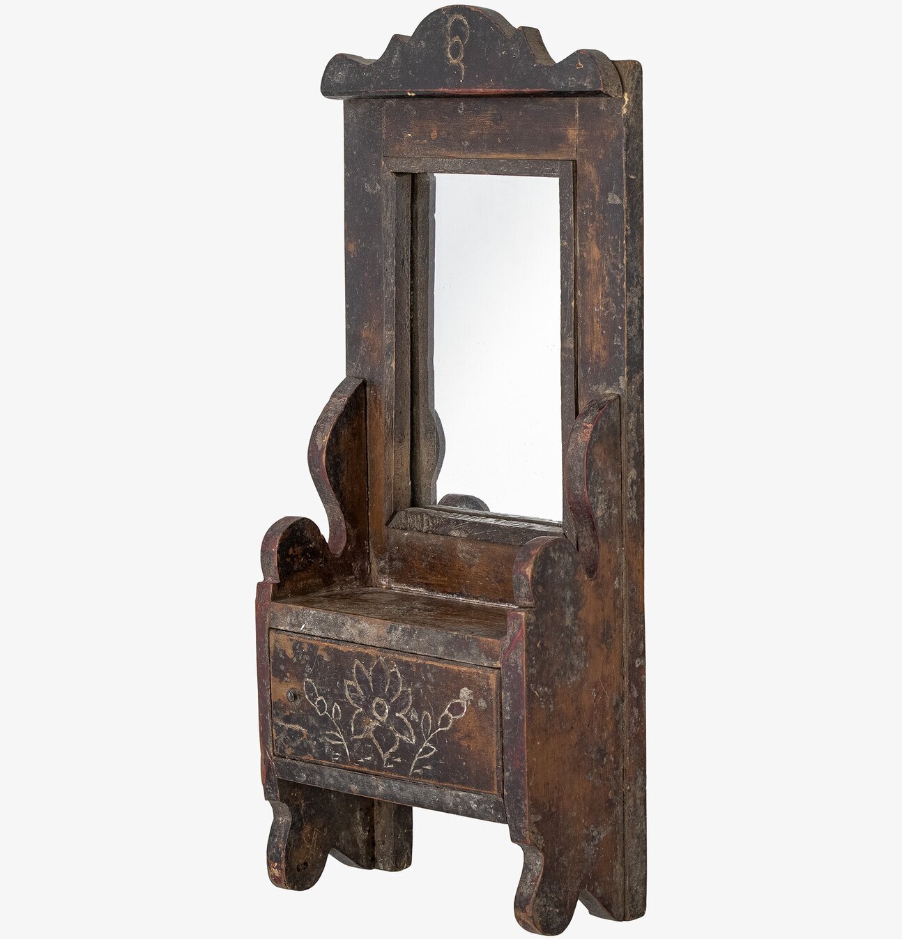 Spegel Sehar från Bloomingville med rustik träram och låda