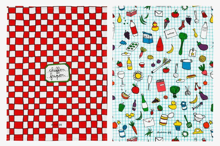 Kökshandduk Köksruta set/2 från Derriére la porte