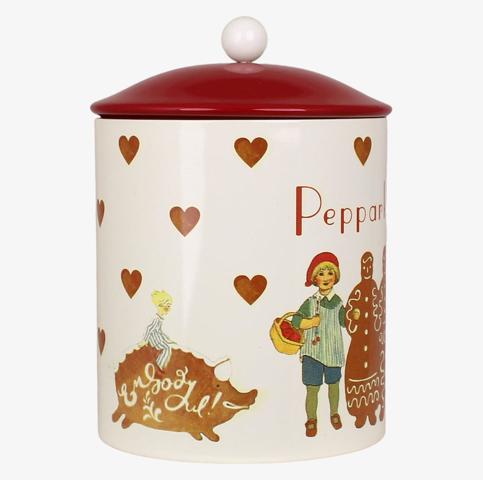 Plåtburk Aina Pepparkakor från Strömshaga med julmotiv