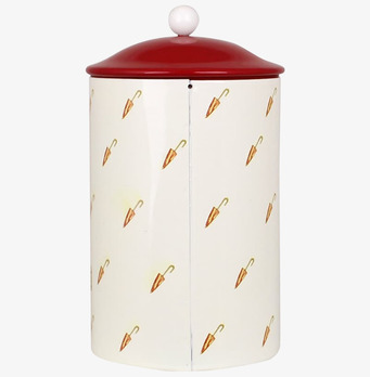 Plåtburk Aina Julgodis från Strömshaga, vit med julmotiv