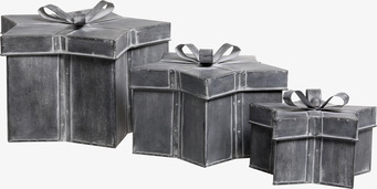 Bild av eleganta stjärnformade plåtburkar med rosett