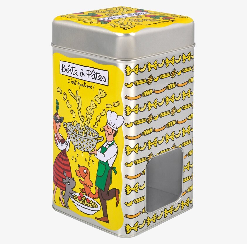 Plåtburk Smart Pasta Gul från Derriére la porte med kockmotiv