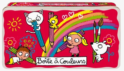 Plåtburk Pennor Röd från Derriére la porte med lekfull design