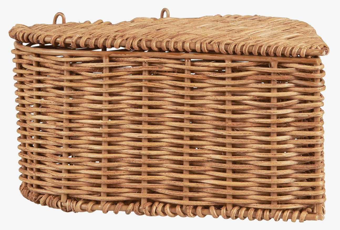 Bild av rektangulär förvaringslåda i rottingmaterial