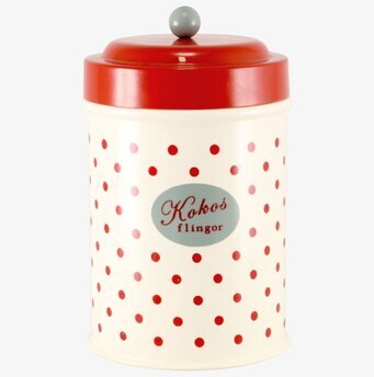 Plåtburk Betty Kokosflingor från Strömshaga med retrodesign