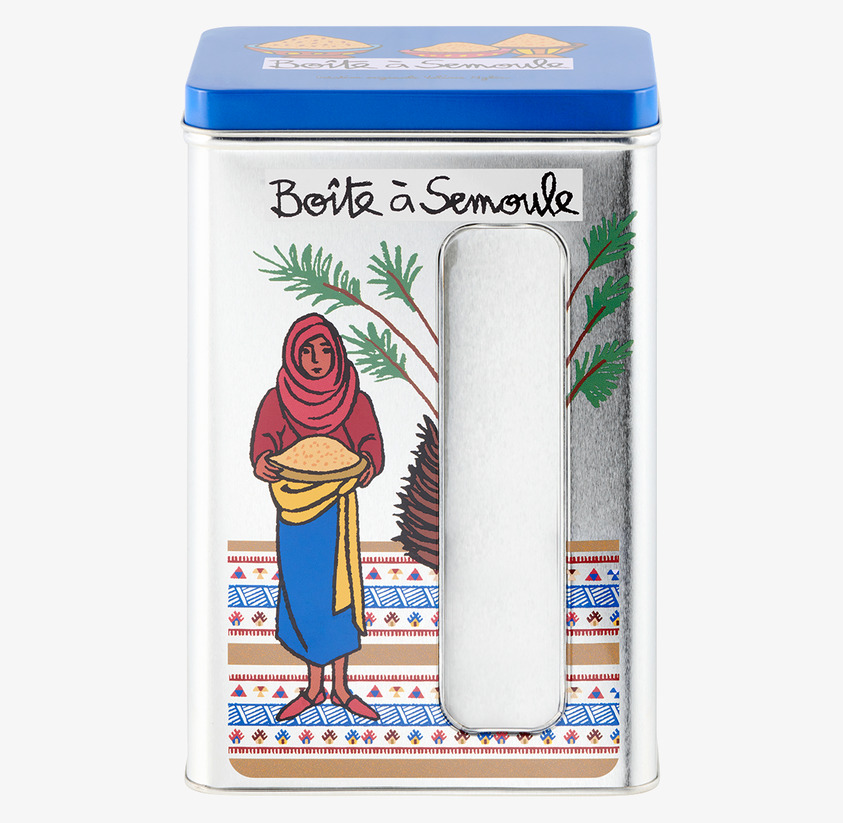 Plåtburk Mannagryn av Derriére la porte med färgglad design