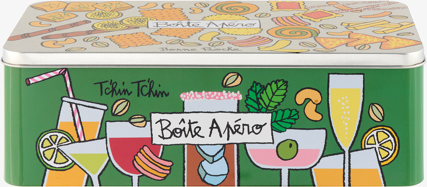 Plåtburk Aperitif från Derriére la porte med färgglad design