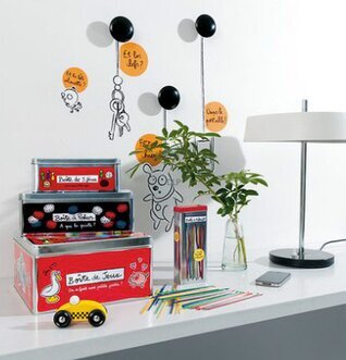 Plåtburk Plockepinn/Mikado från Derriére la porte i retrostil