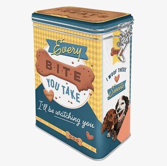 Plåtburk Hundgodis från Bromma Kortförlag med färgglatt tryck