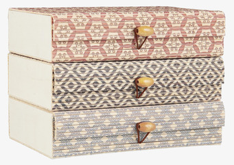 Bild av dekorativ förvaringslåda i bambu med mönster