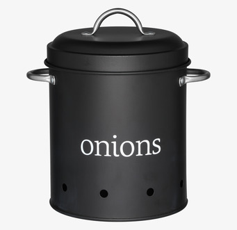 Bild av elegant svart plåtburk med ventilationshål