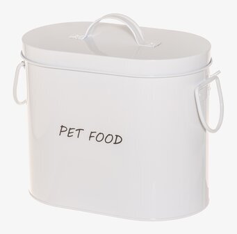 Plåtburk Pet Food Oval Vit 4Living Plåtburkar Metallburkar