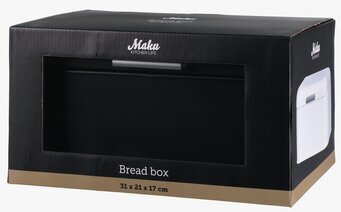 Bild av elegant svart brödbox med stilren förpackning