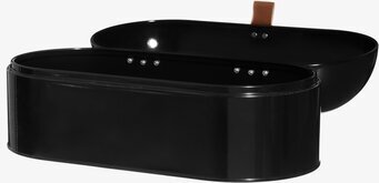 Bild av stilren svart oval brödbox med modern design