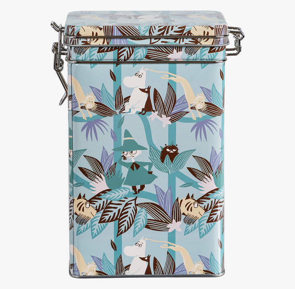 Kaffeburk - Mumin Trädkrona Blågrön Moomin by Martinex Plåtburkar Metallburkar