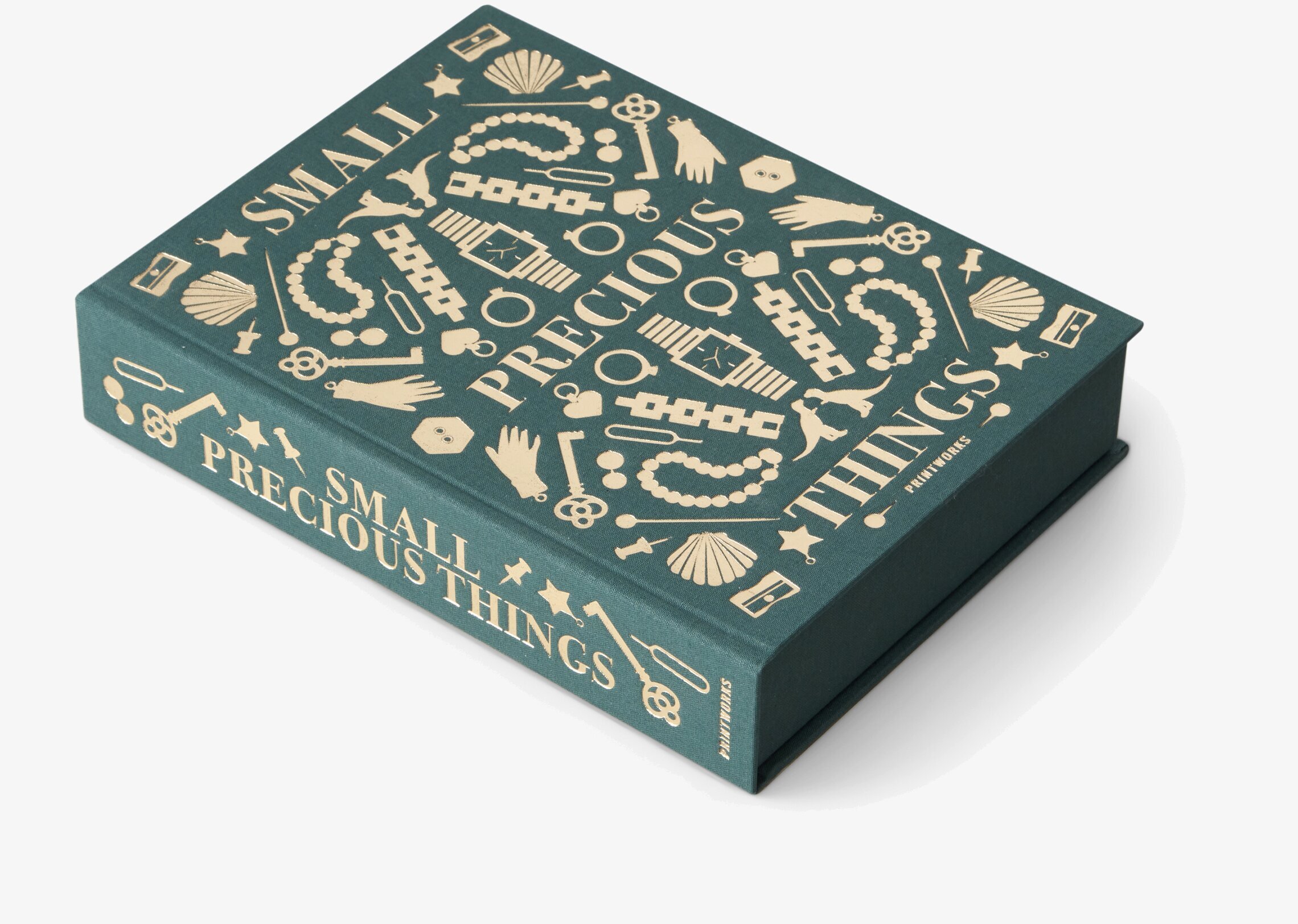 Bild av elegant grön förvaringsbox med gulddetaljer