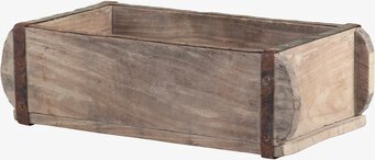 Bild av rustik rektangulär murstensform i trä och metall