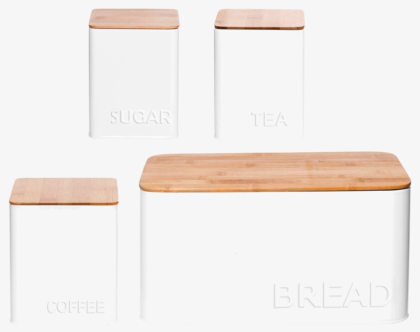 Plåtburkar Set/4 Vit 4Living Metallburkar