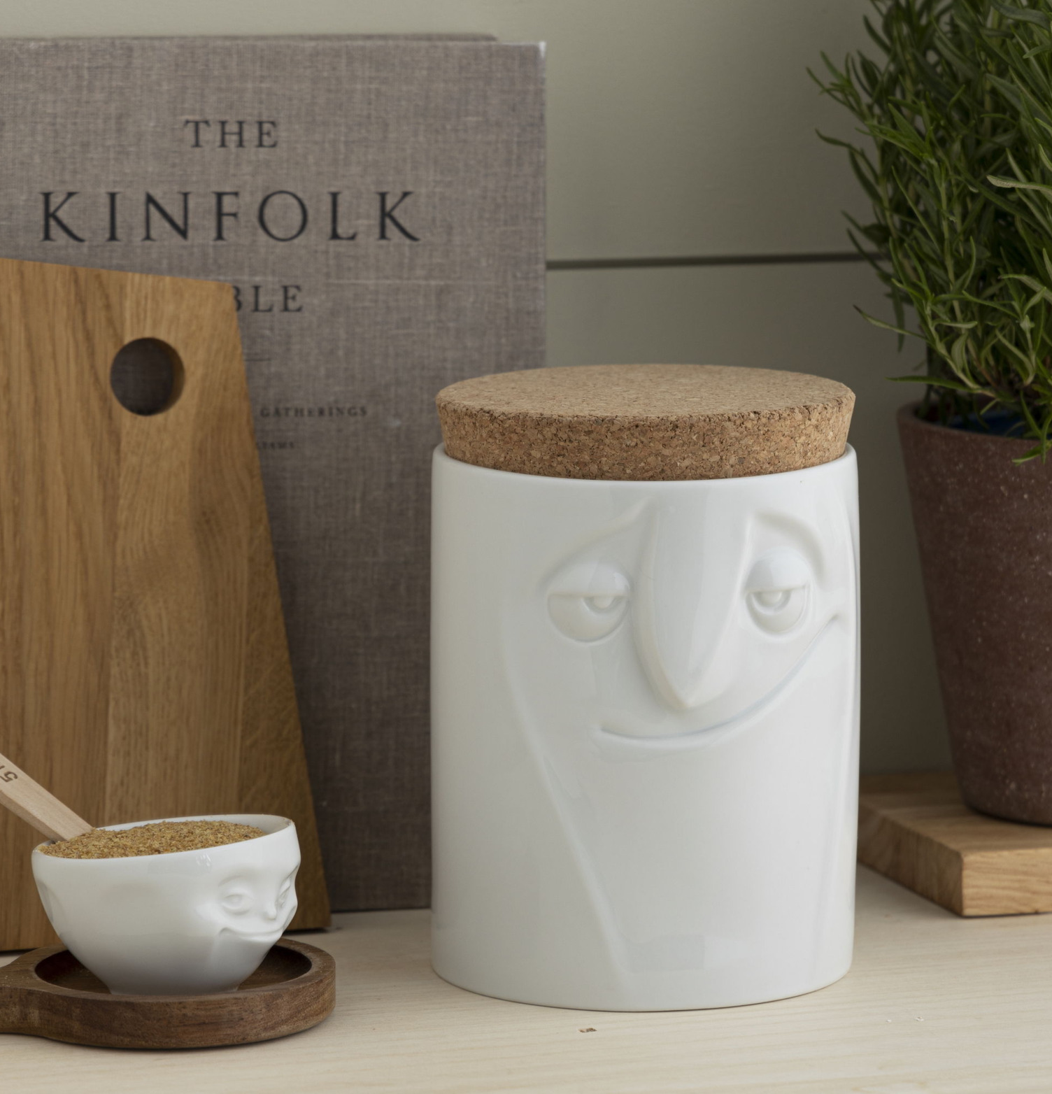 Porslinsburk - Charmig Tassen Förvaringsburkar i stengods