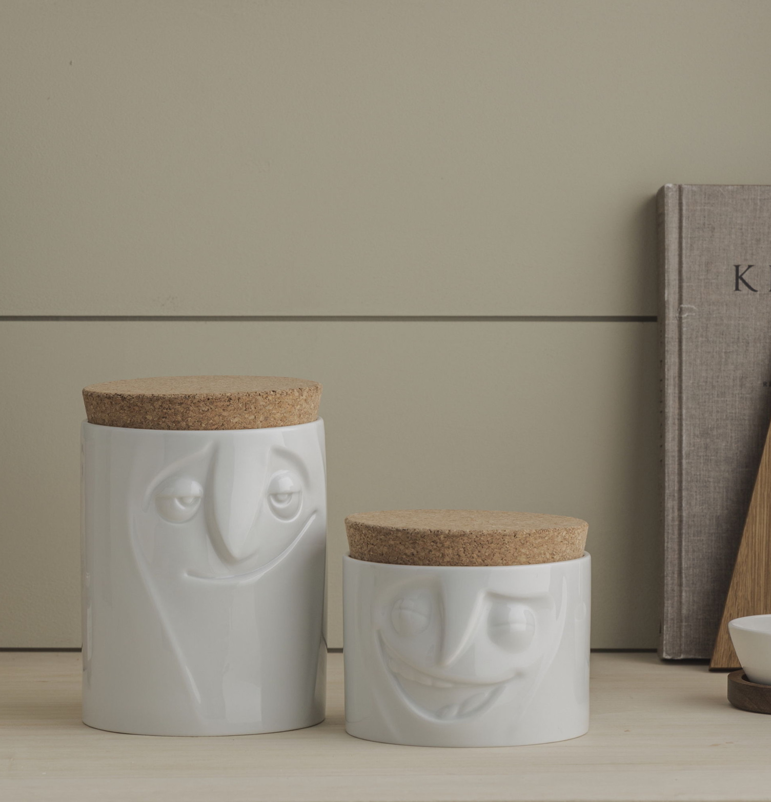 Porslinsburk - Charmig Tassen Förvaringsburkar i stengods