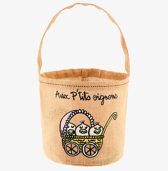 Bild av rustik och stilren jutepåse för köksförvaring