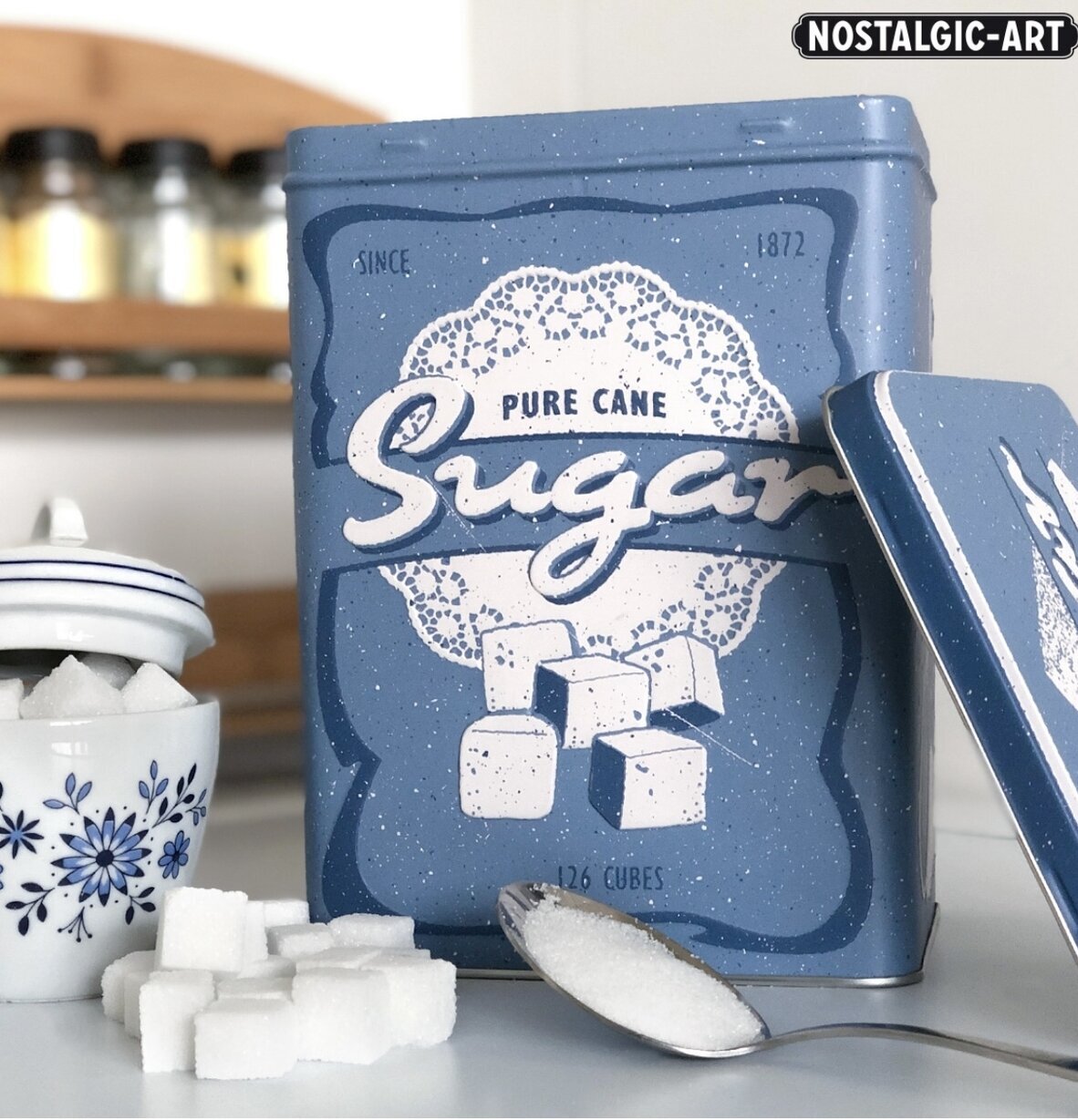 Plåtburk Socker Bromma Kortförlag Plåtburkar Metallburkar