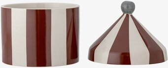 Bild av elegant plåtburk med unikt randigt mönster