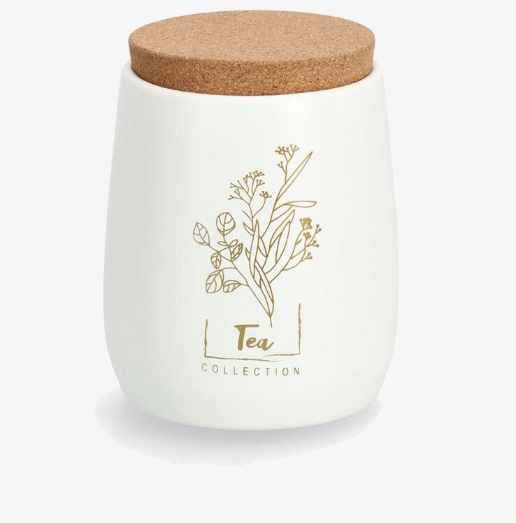 Plåtburk Tea Vit/Guld Zeller Plåtburkar Metallburkar