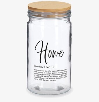 Foto av stilren förvaringsburk med trälock och glas