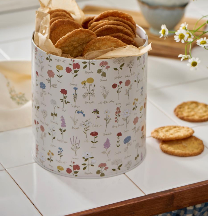 Plåtburk Ma's Garden Offwhite Rund IB Laursen Plåtburkar Metallburkar