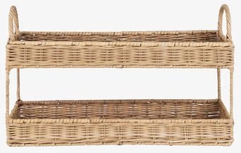 Bild av tvåvåningsbricka i naturlig rotting med handtag