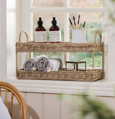 Bild av elegant rottingbricka med stilfull inredning