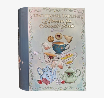 Bild av elegant bokformad plåtburk för teförvaring