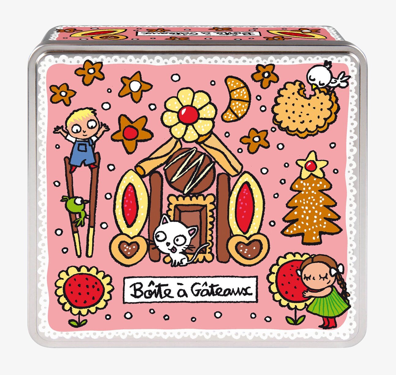 Plåtburk Pepparkakor Rosa från Derriére la porte