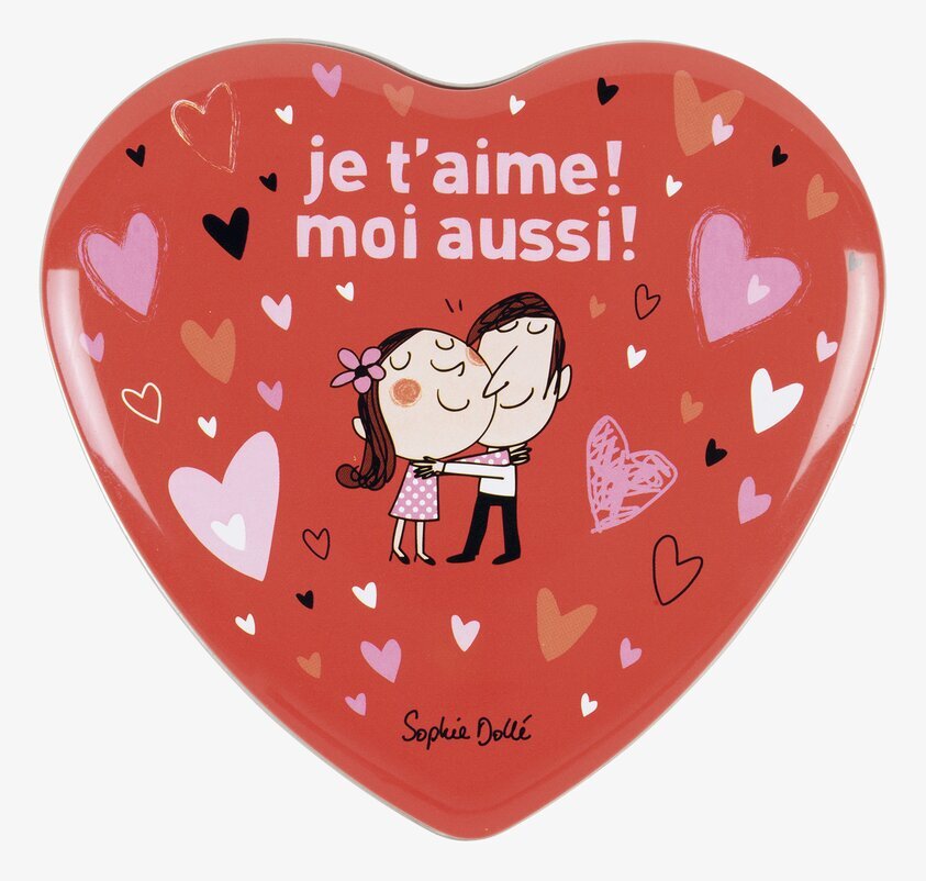 Plåtburk Hjärta Rosaröd från Derriére la porte, hjärtformad