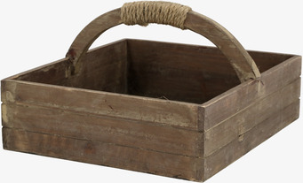 Bild av robust trälåda med handtag och naturlig design