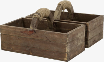 Bild av robust trälåda med handtag och naturlig finish