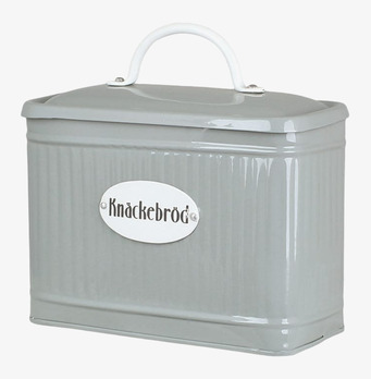 Bild av elegant grön plåtburk för knäckebröd förvaring