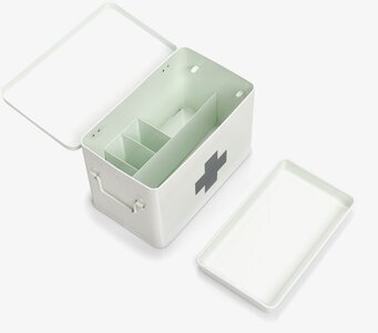 Bild av elegant vit medicinlåda med praktisk design