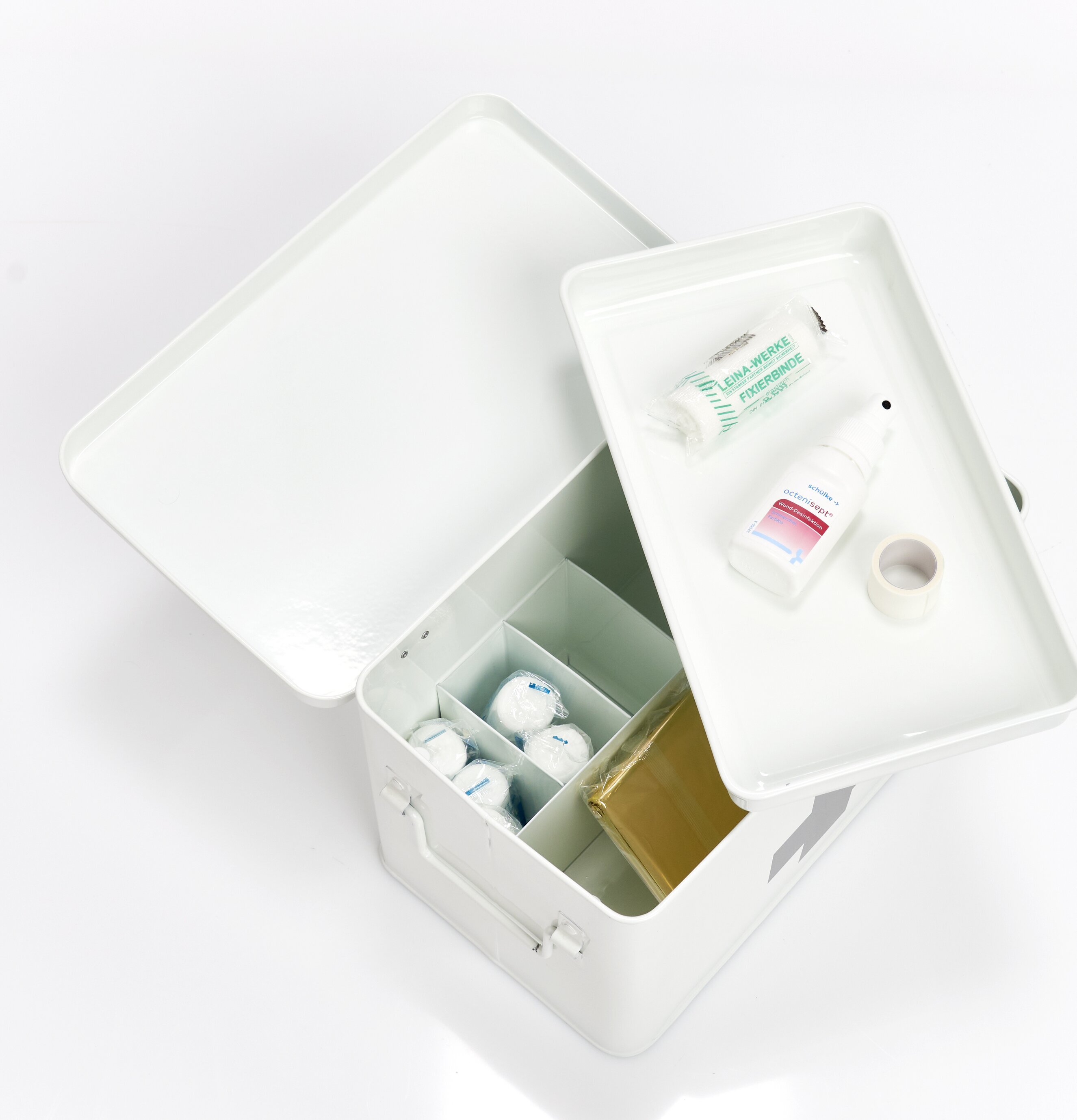 Plåtburk Medicin Vit Stor Zeller Medicinskåp Plåtburkar Metallburkar