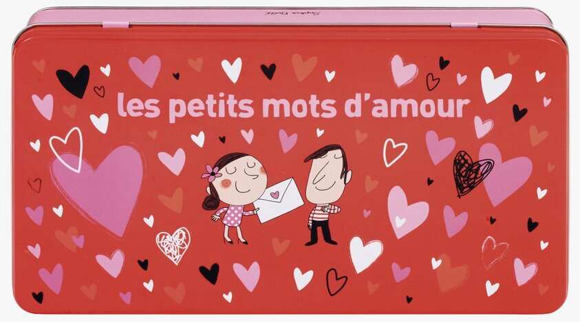 Plåtburk Kärleksbrev Rosaröd från Derriére la porte