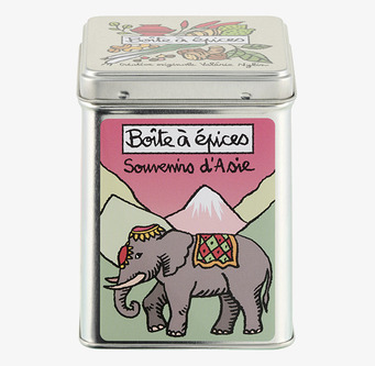 Foto av konstnärlig plåtburk med asiatisk design