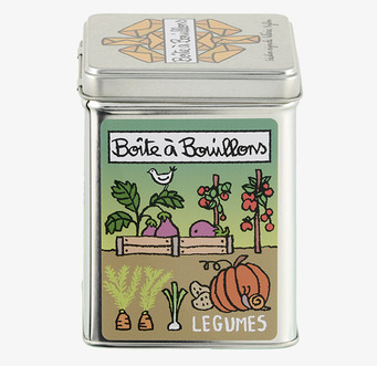 Bild av rektangulär plåtburk för grönsaksbuljong