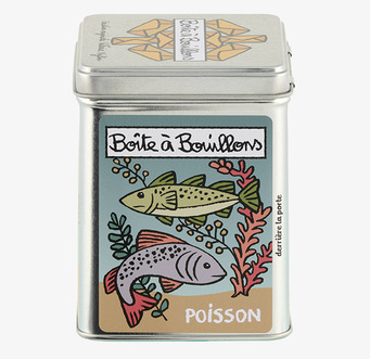Bild av exklusiv plåtburk för fiskbuljong i metall