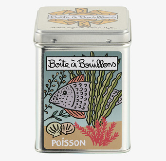 Bild av fyrkantig plåtburk med färgglatt havstema