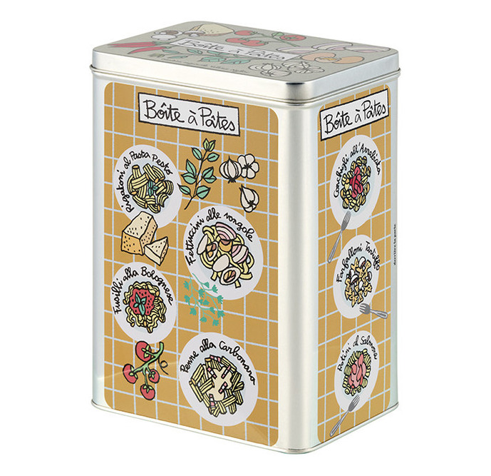 Plåtburk Pasta Derriére la porte Plåtburkar Metallburkar